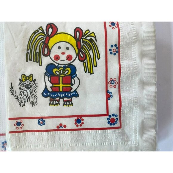 Vintage Birthday Table cover Tablecloth Linette 70s Napkins Disposable 96"x54" - Picture 3 of 5